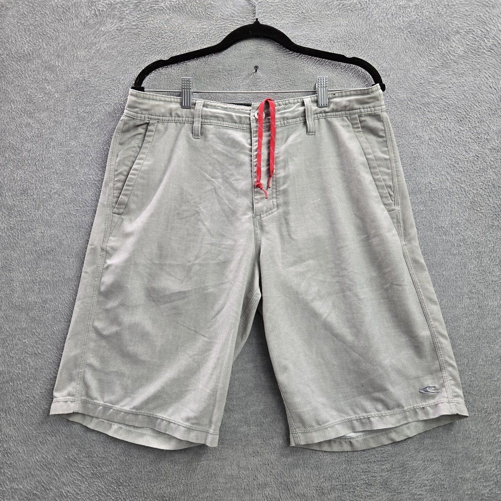 Oneil Men Short 32 Gray Chino Drawstring 10" Inseam READ